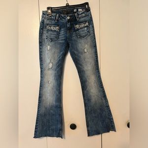 Miss me bejeweled pocket distressed jeans